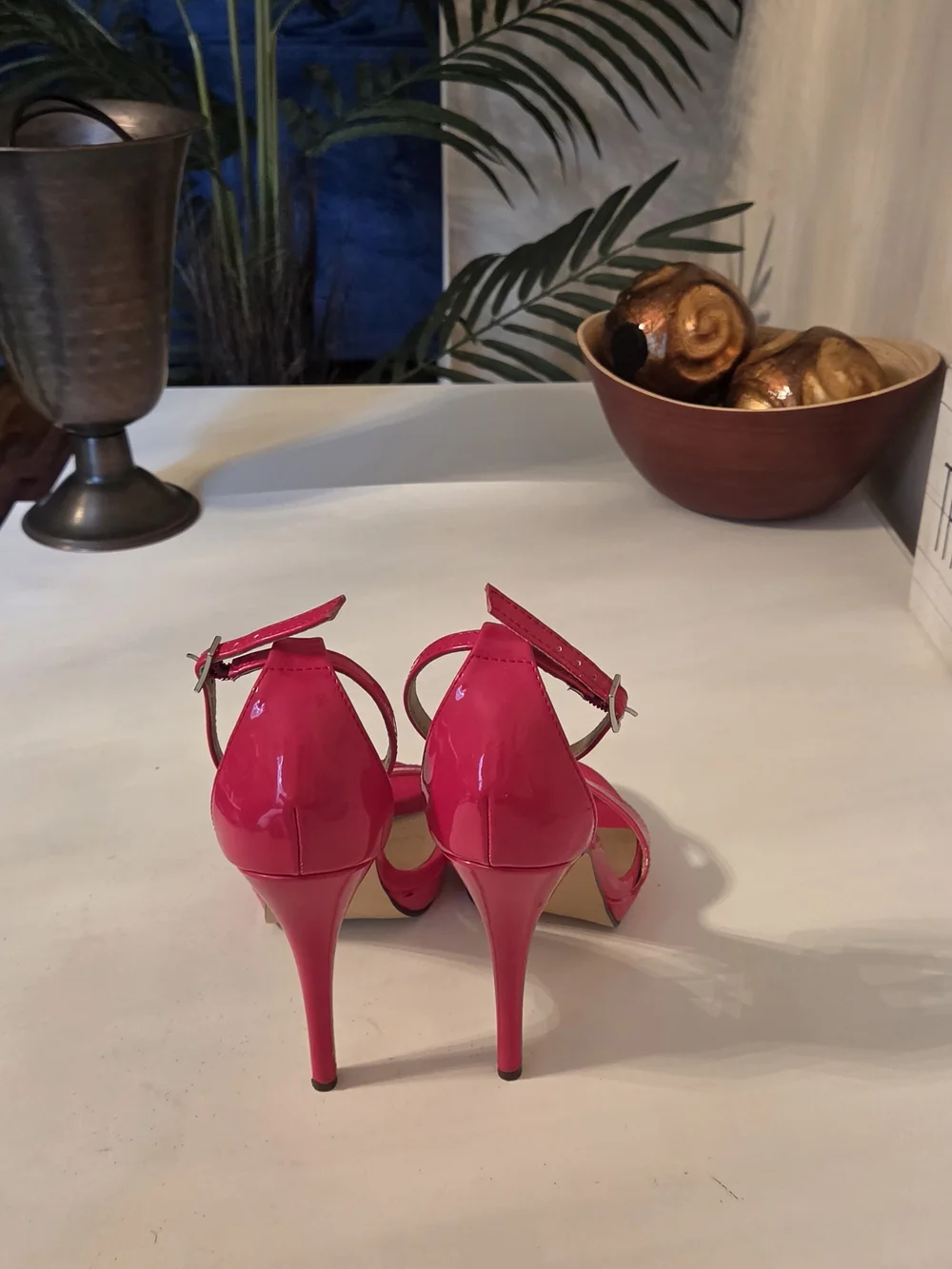 Unlabeled Pink Patent High Heel Sandals